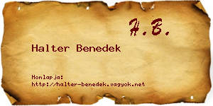 Halter Benedek névjegykártya